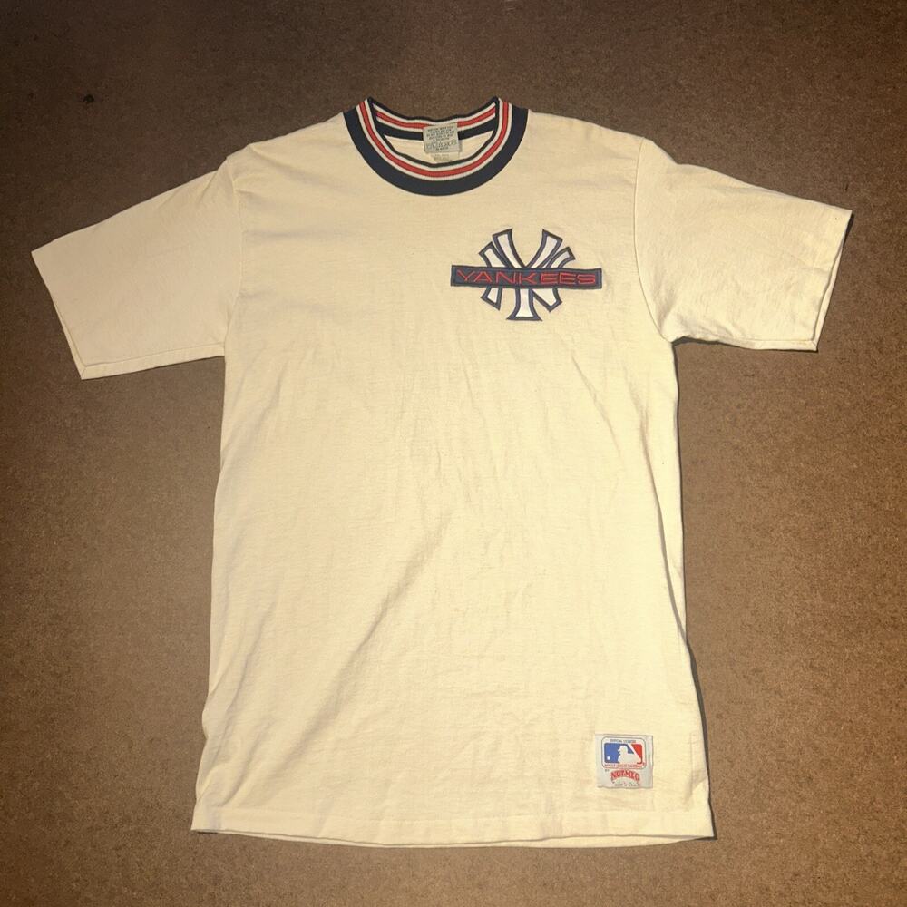 New York Yankees Nutmeg 100% Cotton Jersey Shirt MLB Baseball size large X
